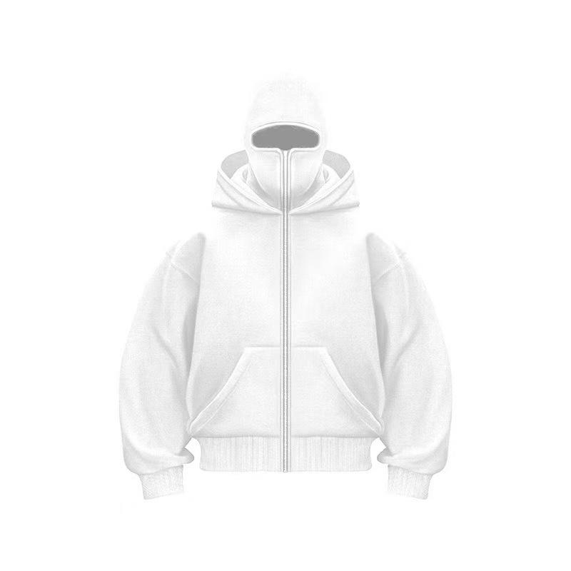 

Трансграничное флисовое худи с двойным капюшоном: Стиль Y2K, Свободный крой для осени и зимы L