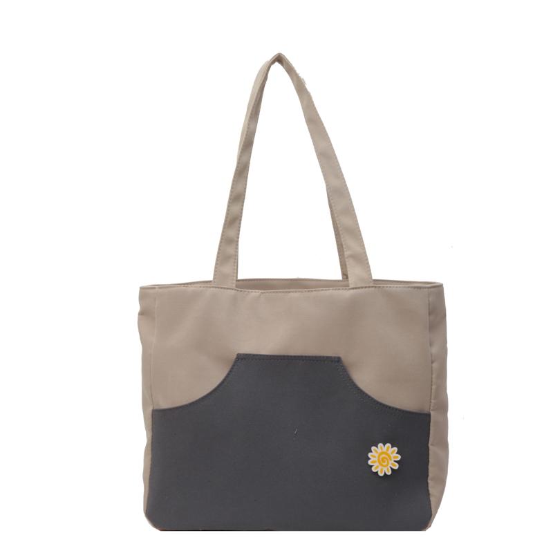 Kontrastowa torba damska duża pojemność torba tote lekka studencka torba na ramię do klasy