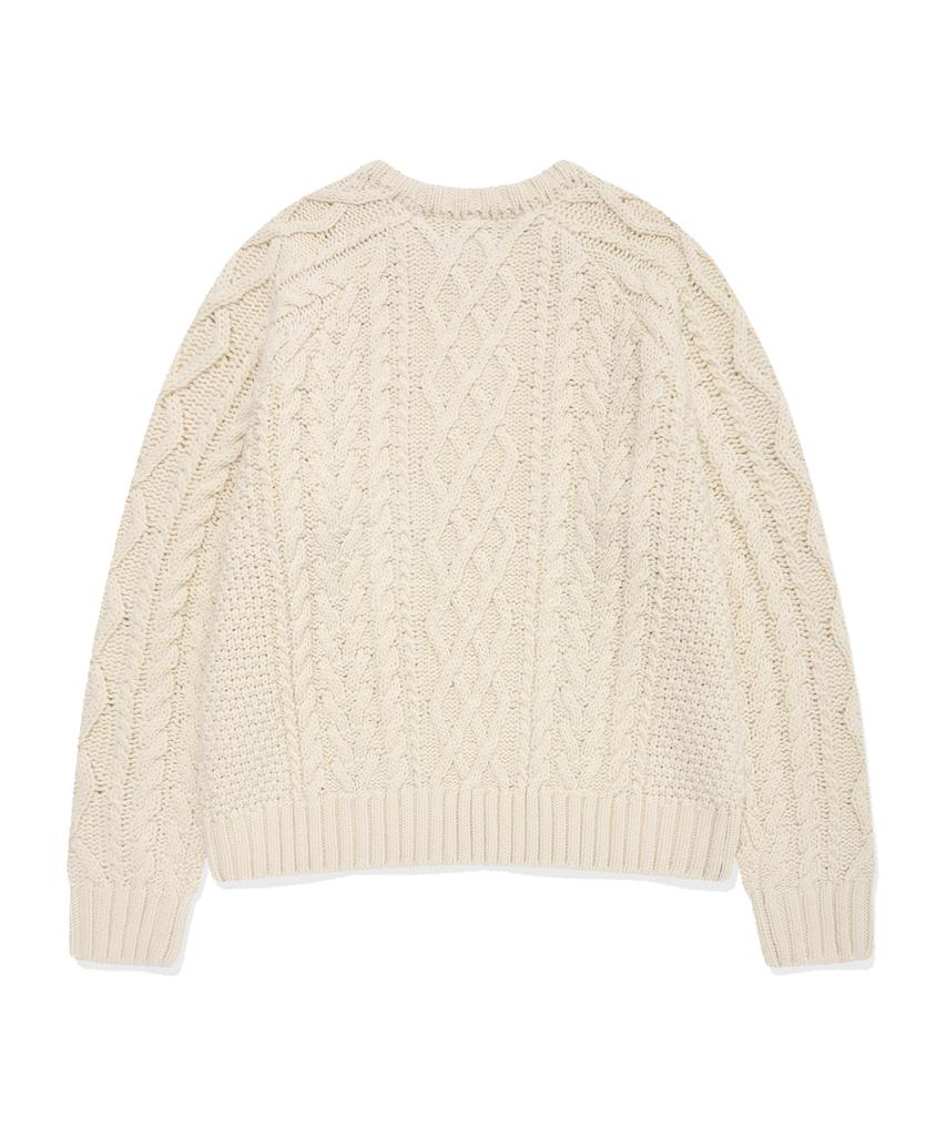 COVERNAT WOMAN Raglan Cable Knit Ivory