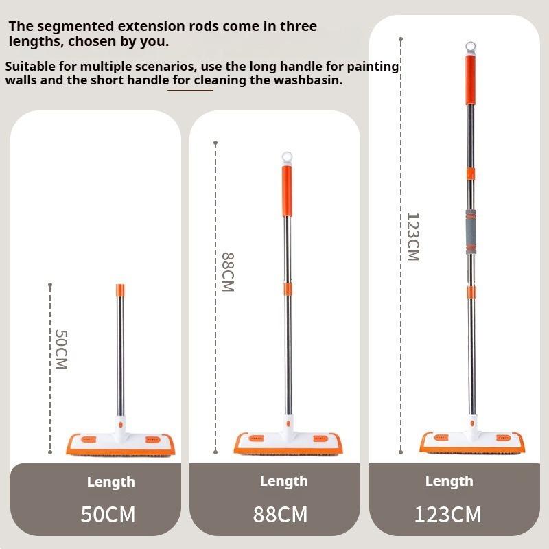 2-in-1 Floor Scrubber & Squeegee - Extra Large Hard Bristle Brush for Bathroom Tile & Grout Cleaning