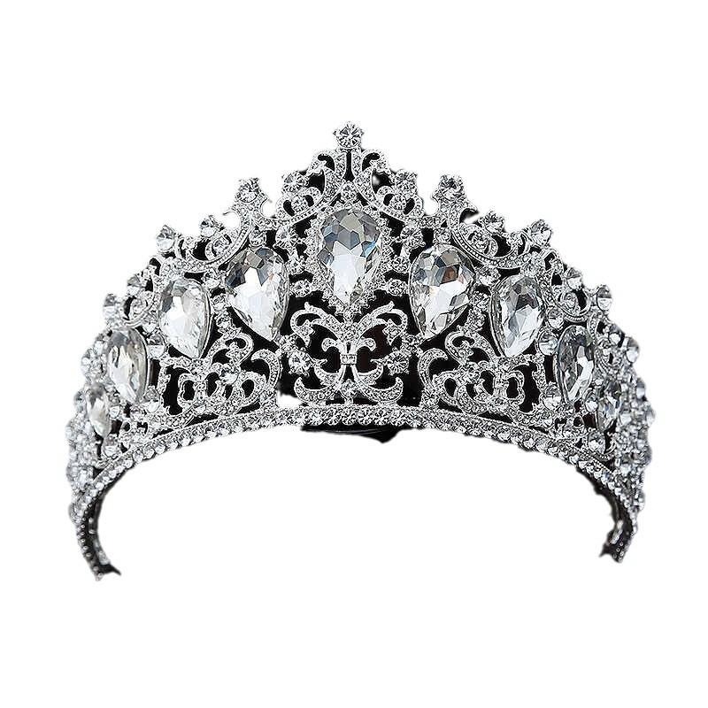 Super Sparkly Diamond Princess Queen Crown Headband Bride Wedding Banquet Crown Light Luxury High End Temperament Hair Accessories for Women