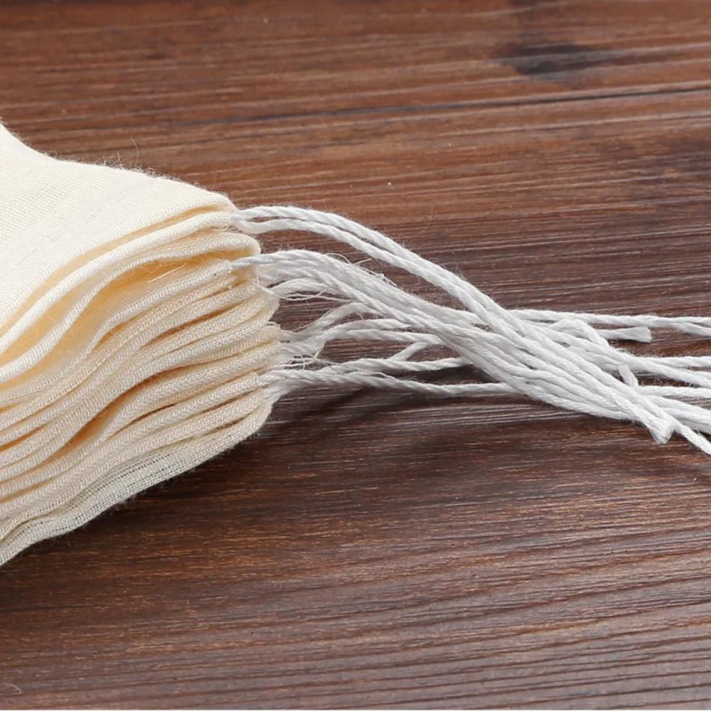 5 Pc 100% Cotton Cloth Bag Spice Strainer Mesh Filter Herbal Ball Kitchen Cooking Tools Colander Bag