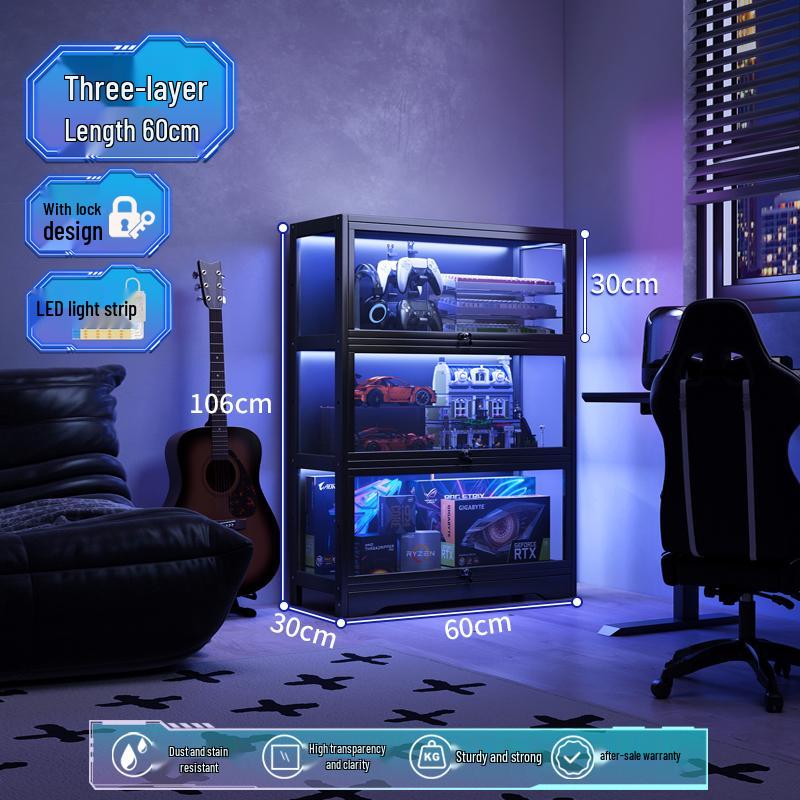 Acrylic Glass Display Cabinet with Lock for Toys and Prizes