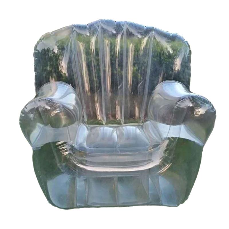 Transparenter aufblasbarer PVC-Sofastuhl Robuste Ausführung Ergonomisches Design Luftsofa zur Entspannung Außenbereich Garten Poolseite