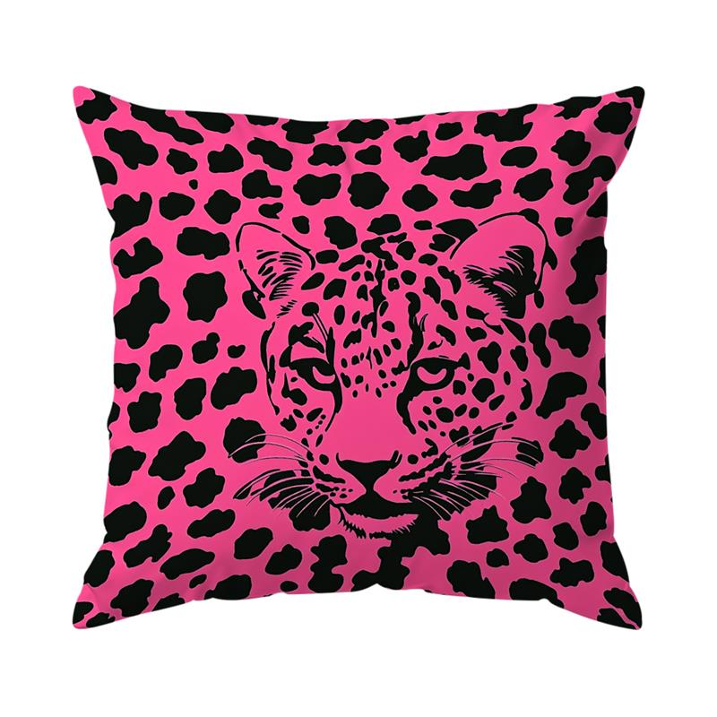 

Pink Leopard Pattern Pillowcase Suitable For Home Bedroom Car Office Decoration Living Room Sofa Cushion Cover Pillow Case 16x16Inch