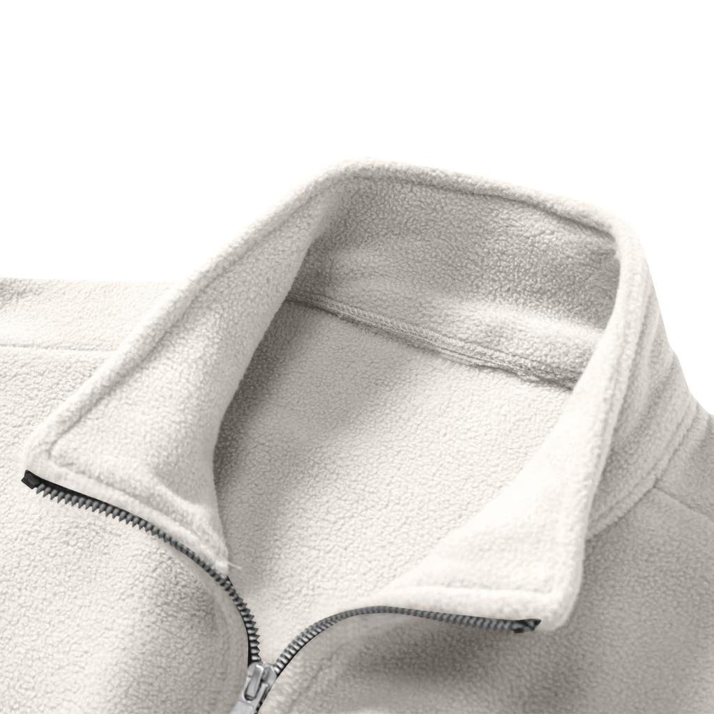 Men's Casual Solid Color Stand-up Collar Half-zipper Long-sleeved Top Men's Fleece Pullover Hoodie