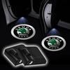 2025 Hot 1/2pcs Car Door LED HD Welcome Courtesy Shadow Projector Lamp Logo Light For Skoda Octavia Rapid Kodiaq Karoq Superb Fa