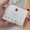 Elegant Pearl Earring Set: Niche 925 Silver Butterfly & Four-Leaf Clover Studs for Women