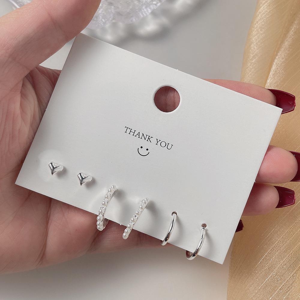 Elegant Pearl Earring Set: Niche 925 Silver Butterfly & Four-Leaf Clover Studs for Women