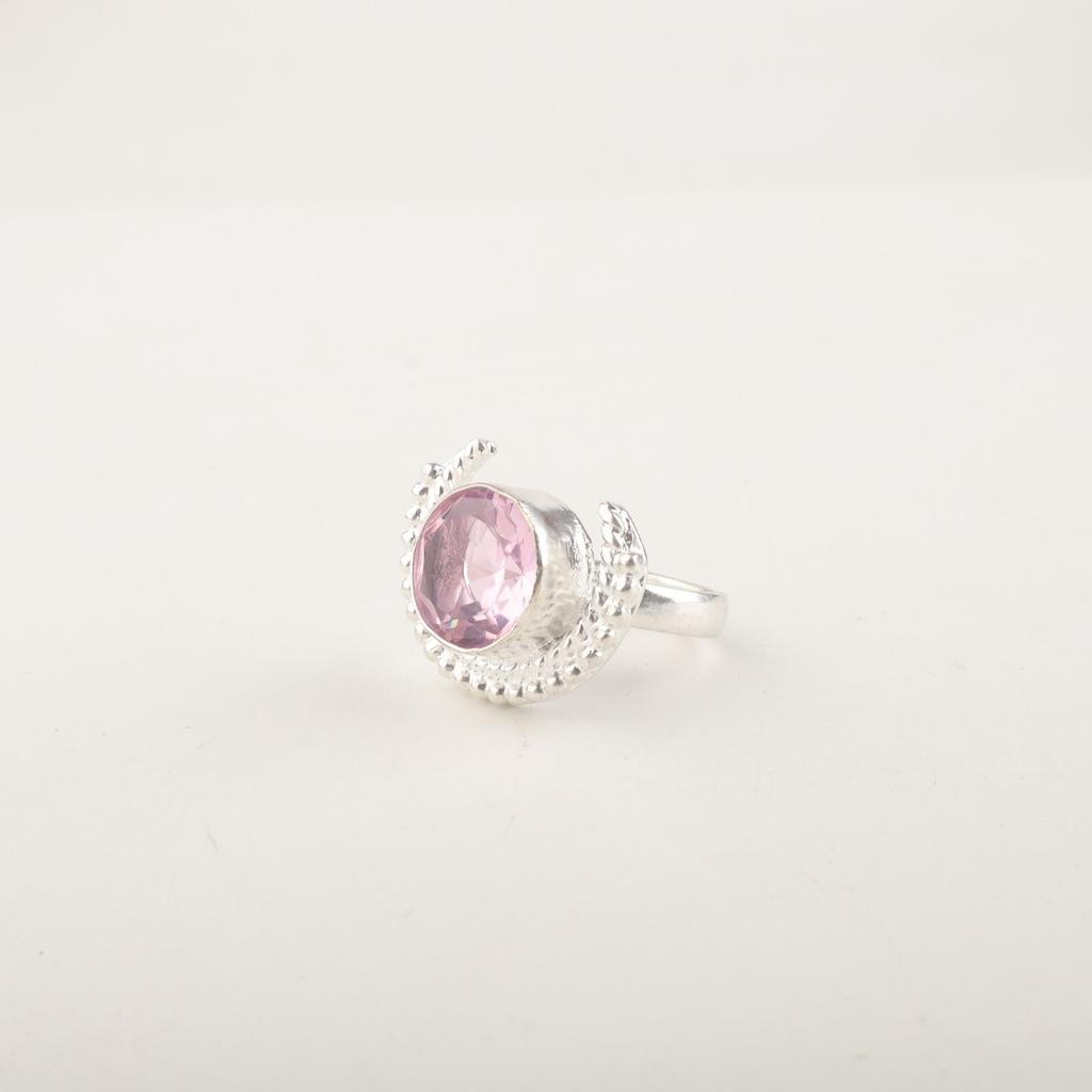 Morganite Gemstone 925 Sterling Silver Handmade Jewelry June Birthstone  Ring RR-48-6