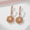 Kinel White Zircon Dangle Earrings For Women Rose Gold Color Jewelry Gift Long Earrings