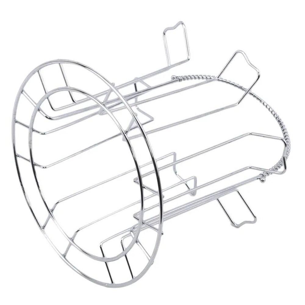 Silver Metal Glass Cup Storage Rack 6 Hooks Cup Drying Rack Practical Cup Organizer  for Home