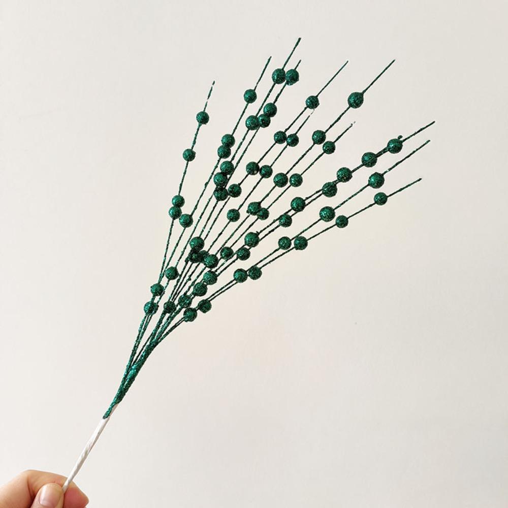 10 Pack 43cm Berry Stem Ornaments 12 Forks Glitter Design Berries Flowers Decorations Sparkling Decorations Picks DIY Wreath