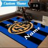 Custom Name Inter Milan Crest Rug Game Carpet, Floor Mat for Bedroom Living Room Entryway Rug, Home Decor Idea Gift for Christmas Birthday