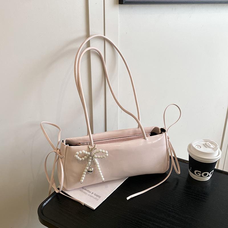 Stylish Simple Bag Women's New Trendy Versatile Commuter Shoulder Bag Casual Bow Underarm Bag