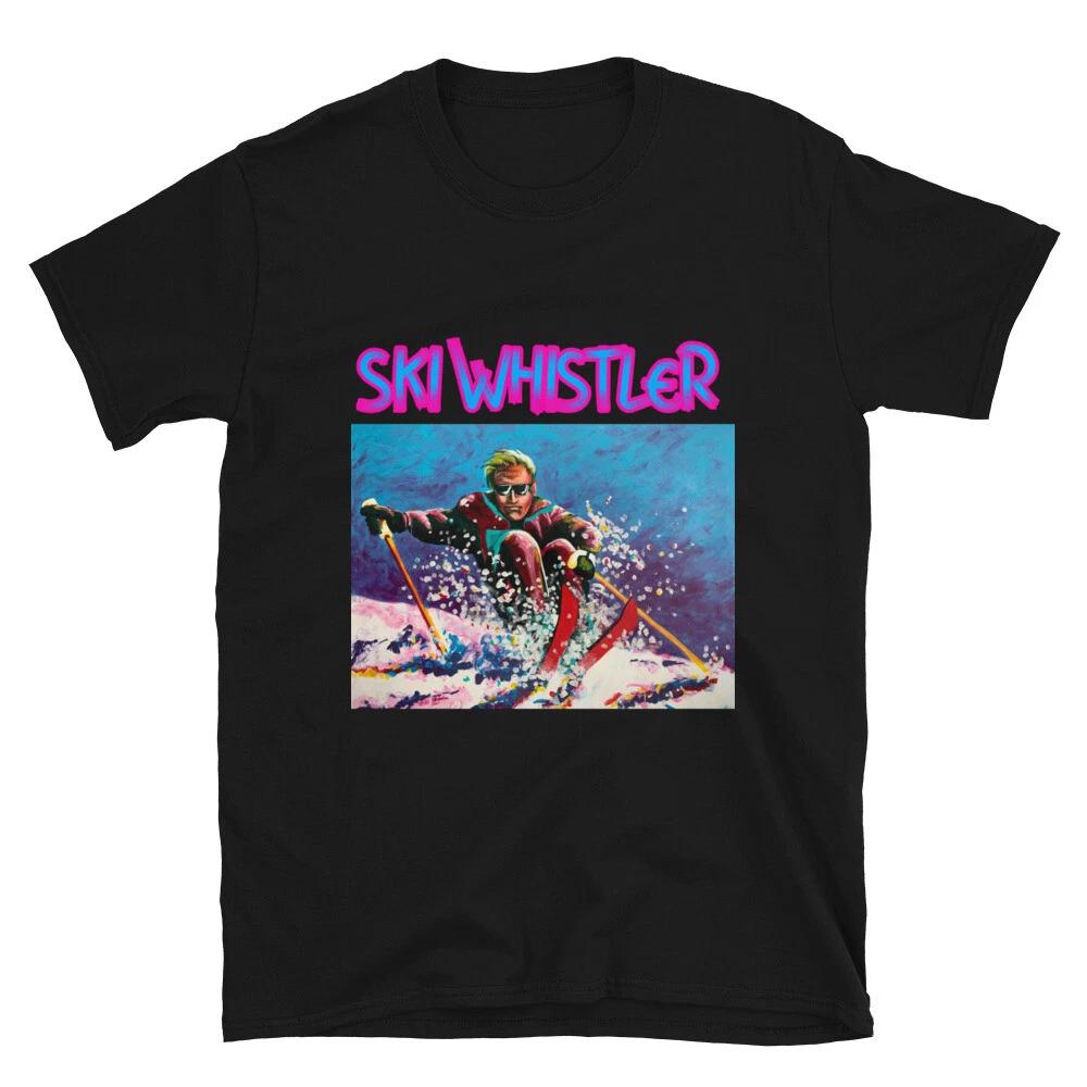 Ski Whistler Retro 1990s Canada Skiig Skier Short-Sleeve Unisex T-Shirt 4XL