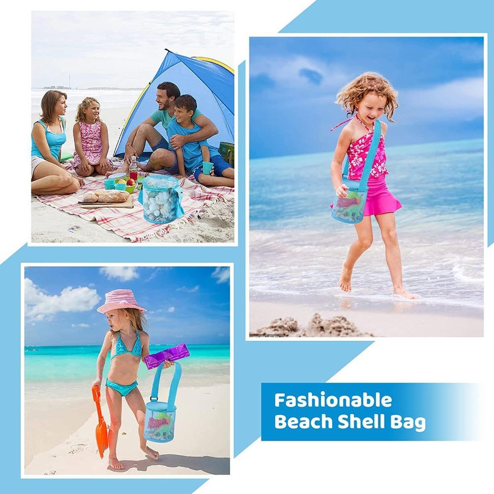 Colorful Net Yarn Shell Storage Bag Round Beach Storage Bag Creative Children's Storage Bag  Teens