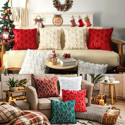 New Christmas Tree Cushion New Year Cushion Holiday Decoration Cushion Bedroom Bedside Cushion Christmas Plush Cushion Cover