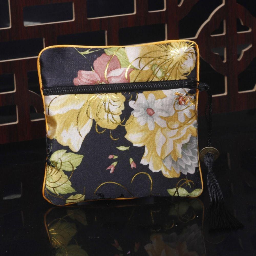 Tassel Embroidery Coin Pouch Cloth Chinese Style Coin Pouch Portable Cloth Wallet  Ladies