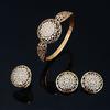 4Pcs/Set Jewelry Sets Hollow Round Pendant Rhinestone Decor Alloy Women Fashion Jewelry Sets for Gifts