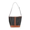 Celine Triomphe Classic Monogram Canvas And Calfskin Bucket Bag Women Shoulder Bag Brown 191132CAS-04LU