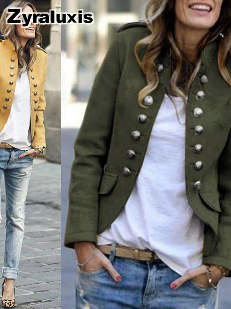 Veste blazer boutonnée pour femme pour l'automne-Hiver