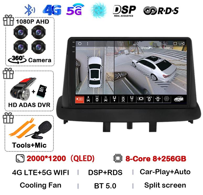 Android 14 Carplay Auto For Renault Megane 3 Fluence Samsung SM3 2008 2009 2010 2011-2014 Car Radio GPS Multimedia Player Stereo