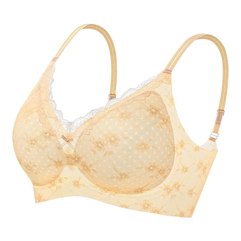 Petal Lace Push Up Wireless Bra For Young Women