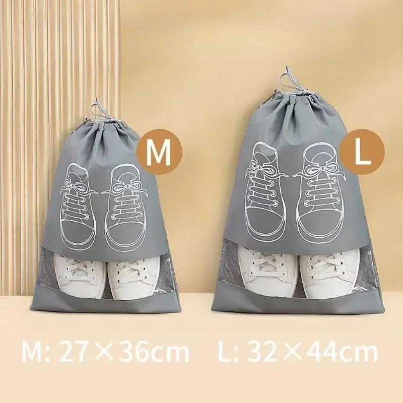 

3/5/10pcs Shoes Storage Bag Closet Organizer Non Woven Travel Portable Bag Waterproof Pocket Clothing Classified Draw Hanging Bag M-3PCS