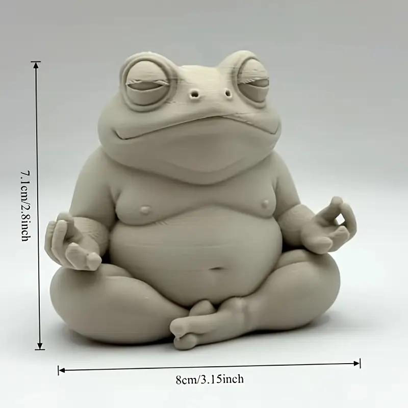 Een mollige Zen-kikker, een meditatiekikker, een 3D-geprint decoratief item, geschikt voor thuis en kantoor, een heel goed cadeau