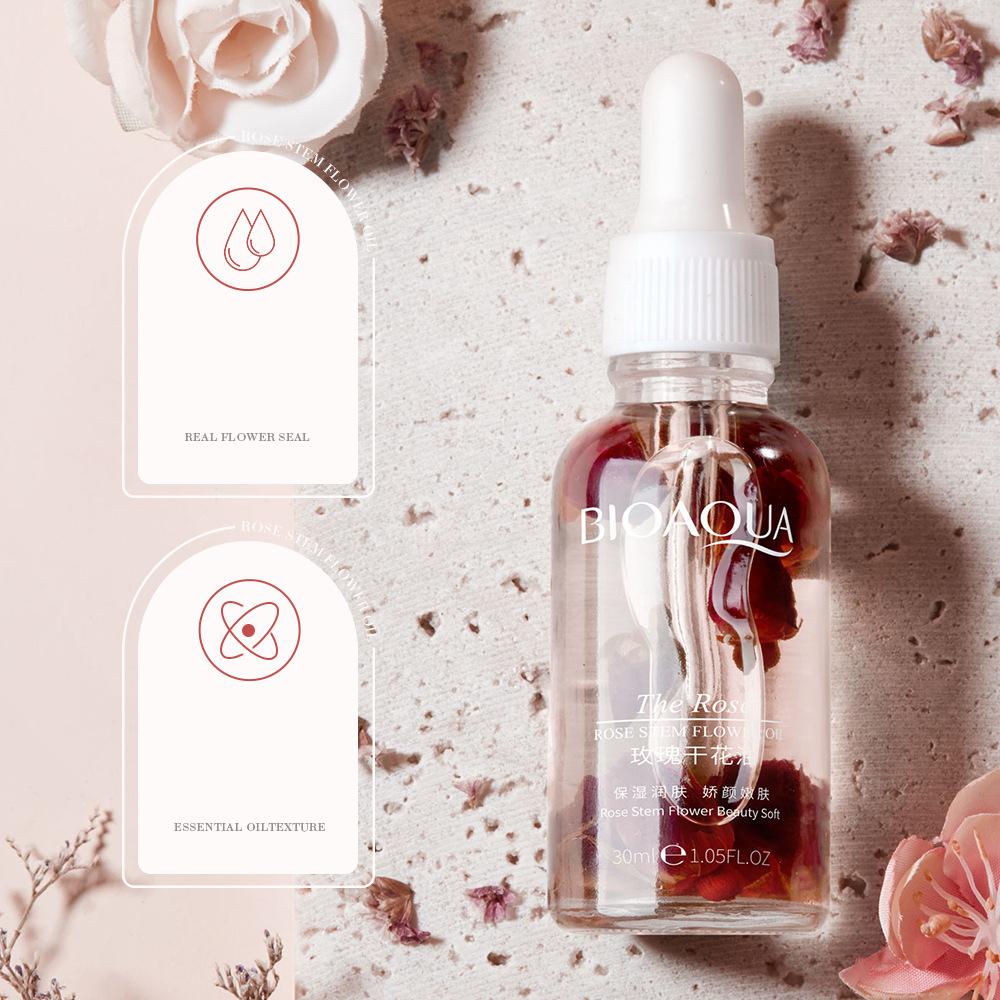 Olio di fiori secchi di rosa idratante Blocco acqua Anche il tono della pelle Massaggio Olio essenziale Cura del corpo Prodotti per la cura della pelle