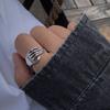 Trendy Silver Color Skeleton Hand Loop Five Claws Ring for Women Men Jewelry Lover Couple Ring Friendship Open Ring