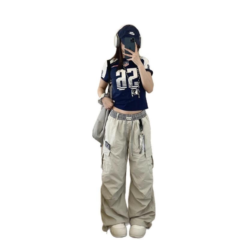 Vintage Pleated Paratrooper Quick-drying Overalls Men's and Women's Vibe Summer Versatile Wide-leg Casual Banana Scimitar Pants