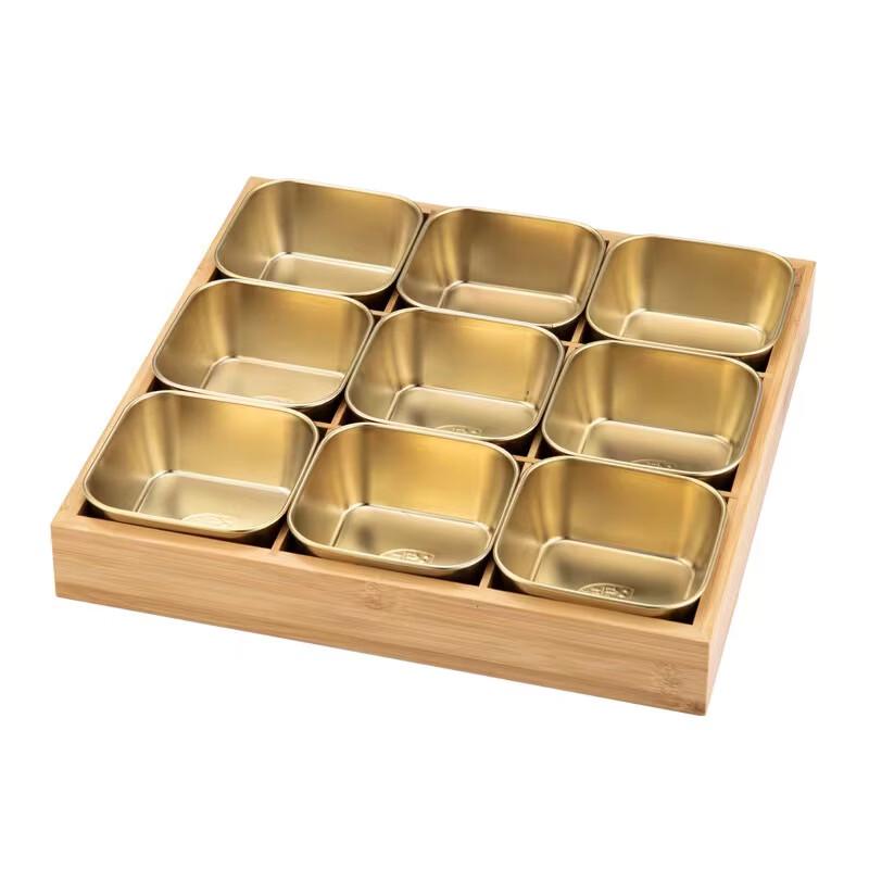 Holzservierplatte mit 6 Fächern