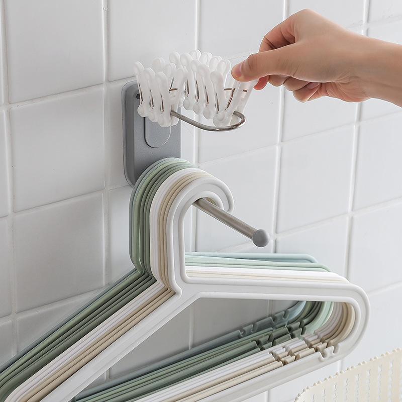 Multifunctional Clothes Storage Rack Large Capacity Seamless Clothes Clip Storage Hook Bathroom Wall Mounted Storage Tool