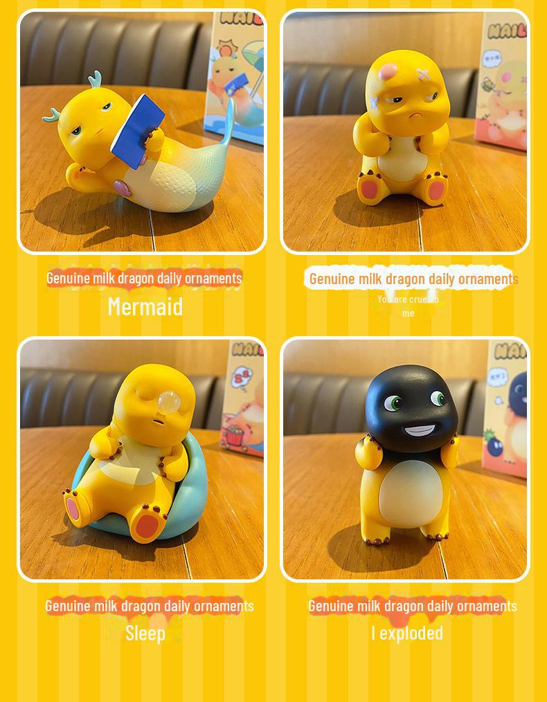 Genuine Milk Dragon Blind Box Doll: Trendy Office Decor & Play Figure