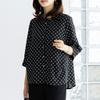 Dedra Women Divolf Ruffle Neck Open Blouse Black Tbd3478