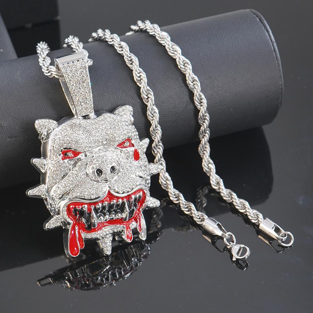 European and American new products are hot-selling hip-hop personality bulldog pendant necklace trend personality fashion cool men's accessories