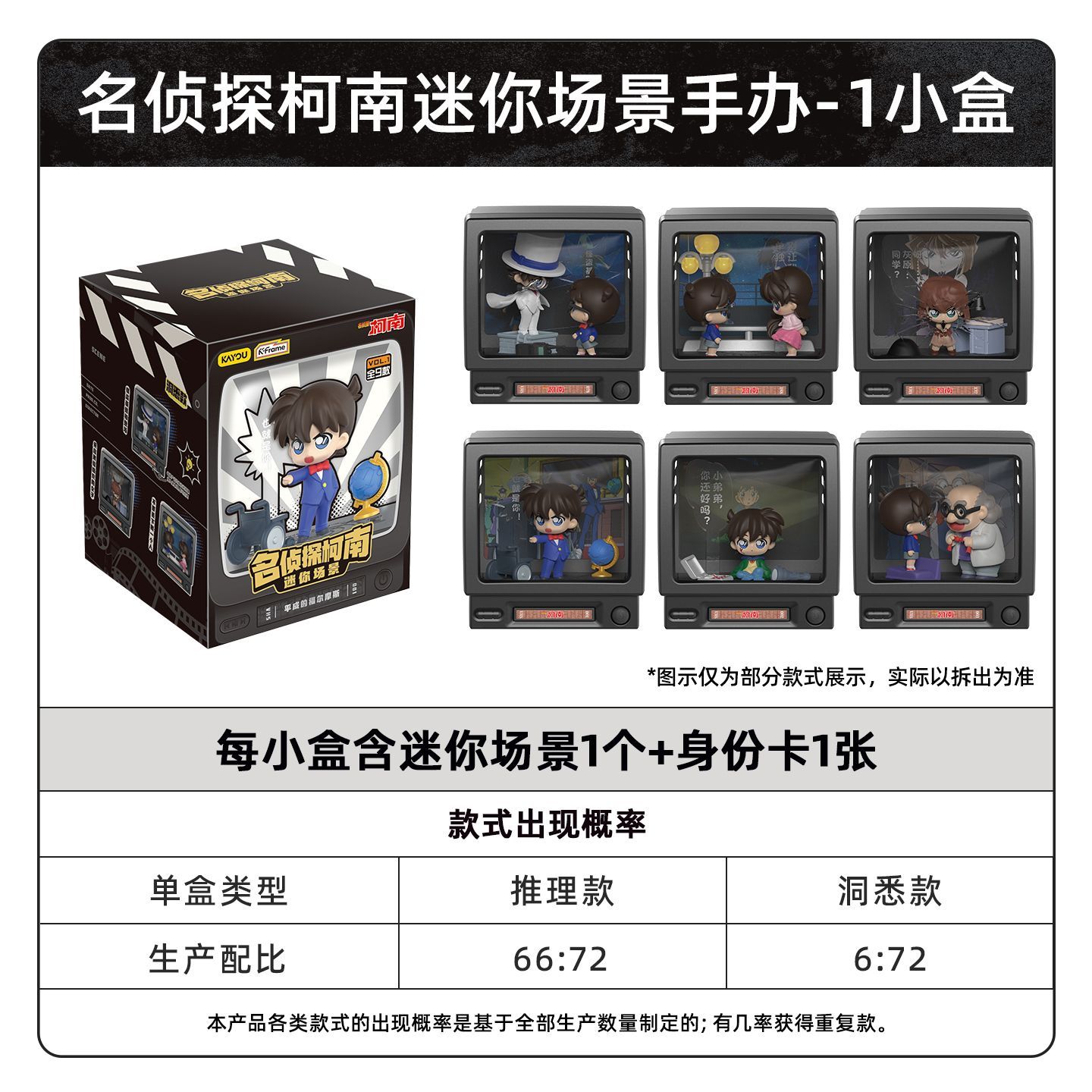 Genuine Detective Conan Mini Scene Figures Retro Tv Series Conan Ornaments Anime Peripherals Toy Gifts