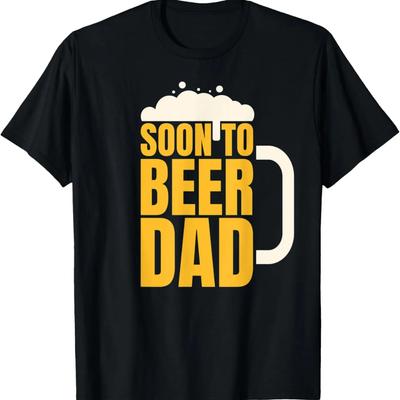 Mens Soon To Be Dad Promoted To Daddy Funny Beer Lover T-Shirt