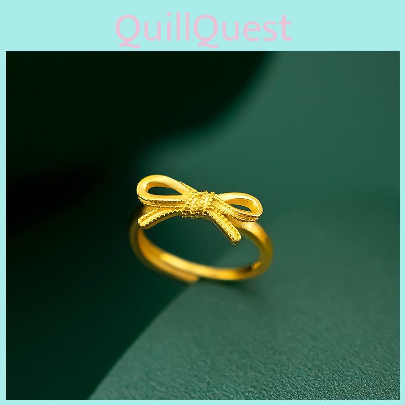 Trendy Gold Plated Bow Ring For Women Cute And Elegant Fashion Jewelry Gift