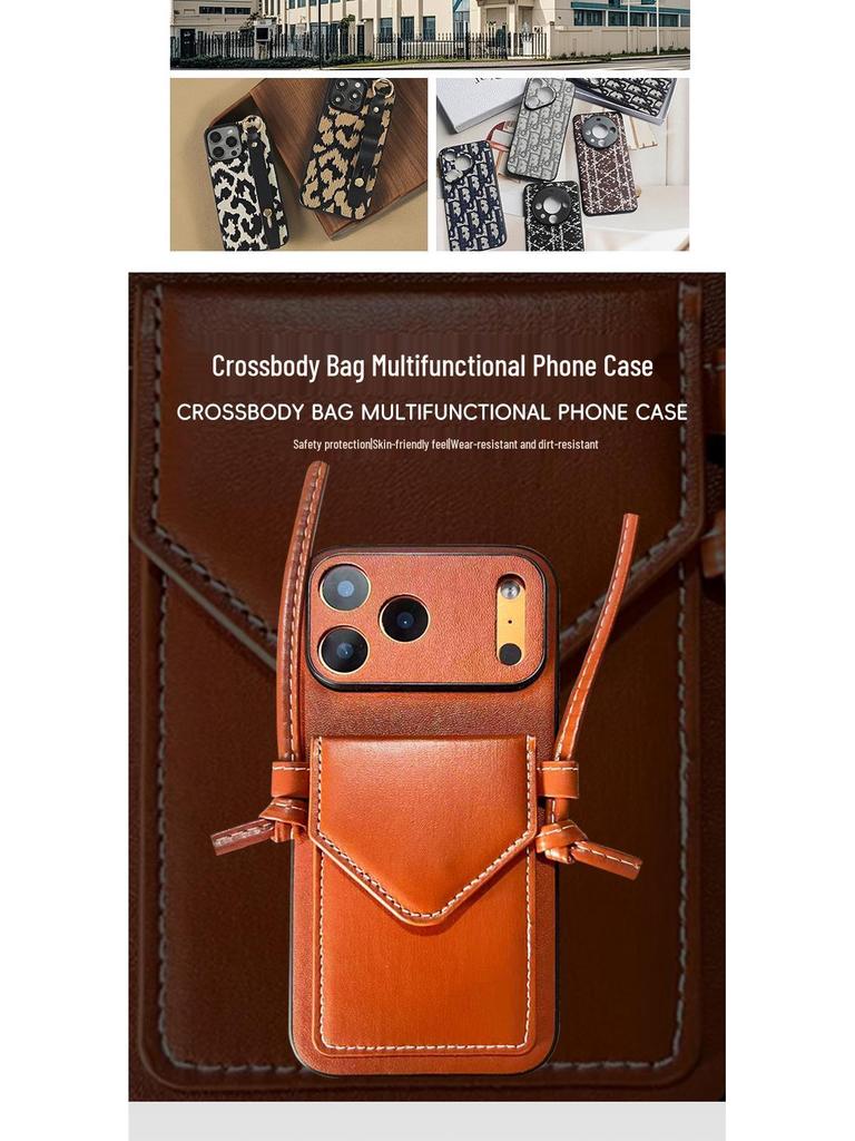Lux Crossbody Hülle für Apple 16 Pro/17: Vollständige Abdeckung, Sturzsicheres Design