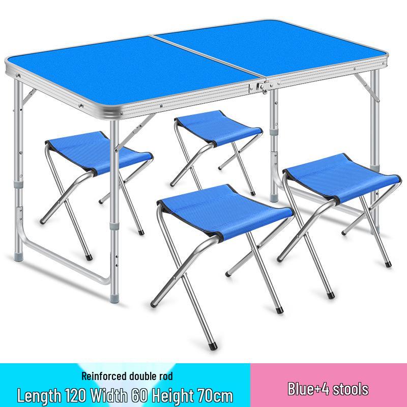 Portable Aluminum Alloy Folding Table and Chairs for Outdoor Camping, Night Market, and Leisure Activities