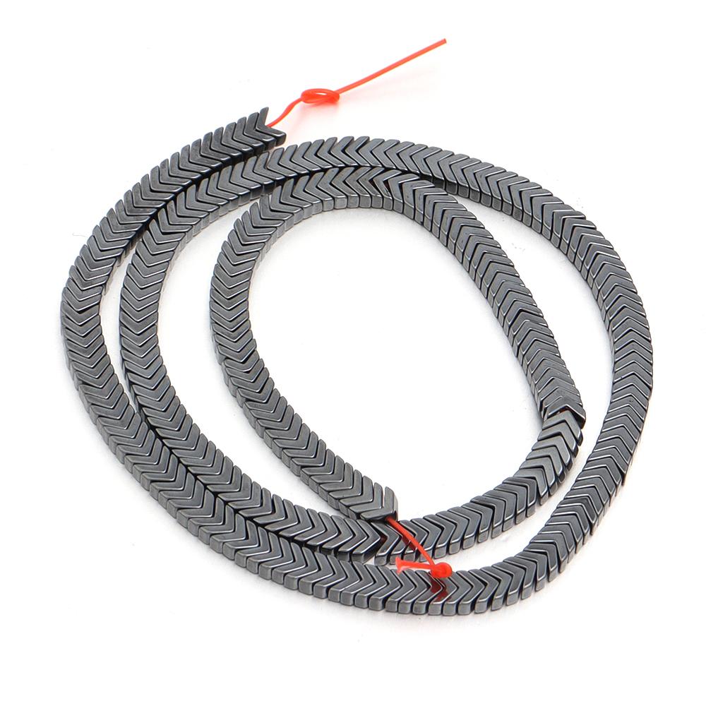 1 Strand  V-shaped Black Hematite Beads Natural Stone Beads Charm For Jewelry Making DIY Bracelet Necklace Handmade Accessories
