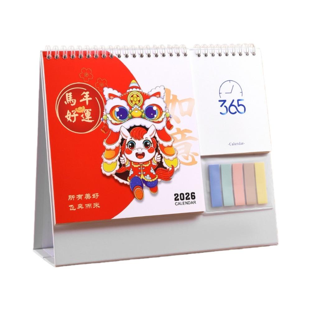 Coil Binding 2026 Desk Calendar Month Date Display Standing Flip Calendar Home Decoration
