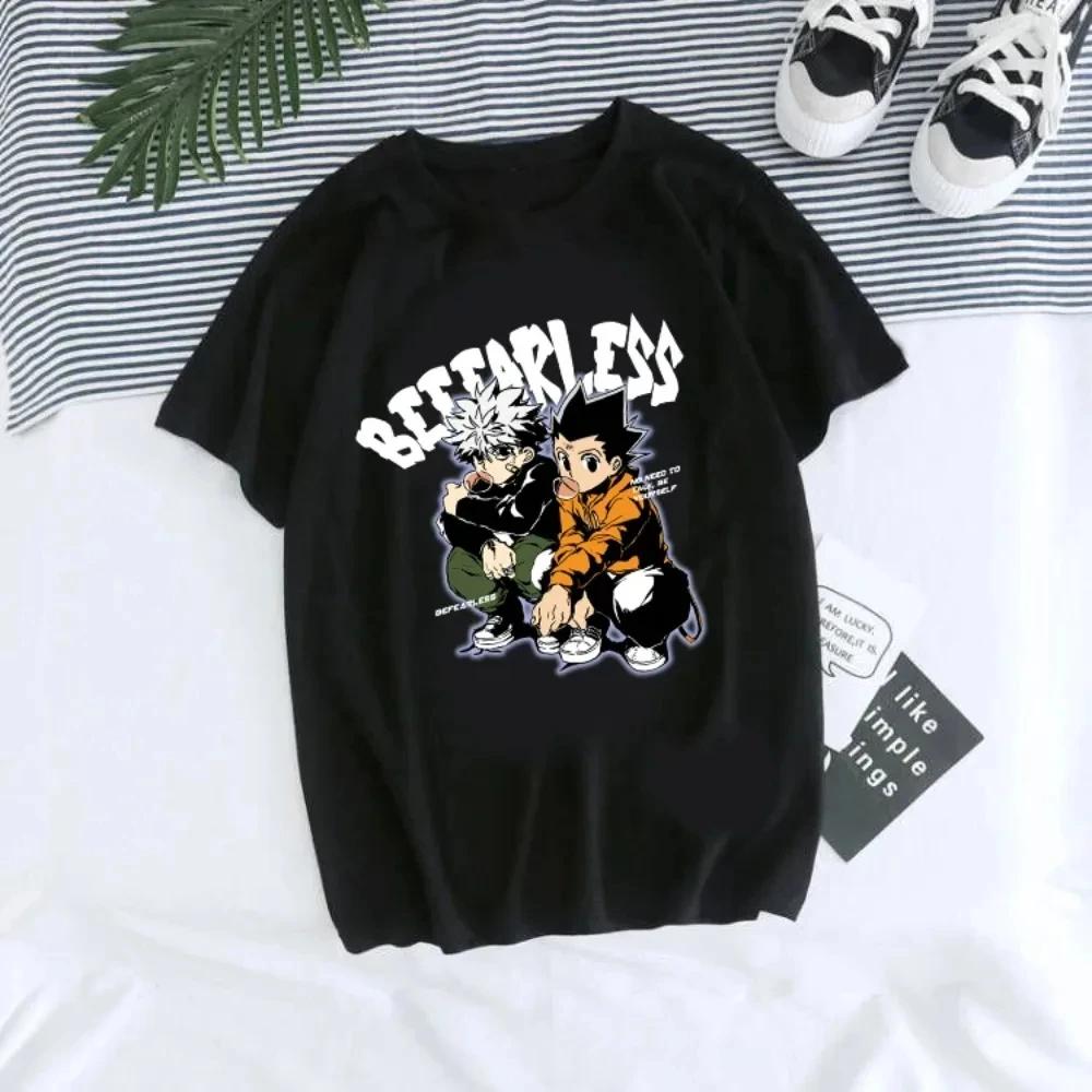Kawaii Japanese Anime X Hunter Cotton Women's T-shirt Manga Hisoka Killua Zoldyck Kurapika Devil's Eye Short Sleeve T-shirt