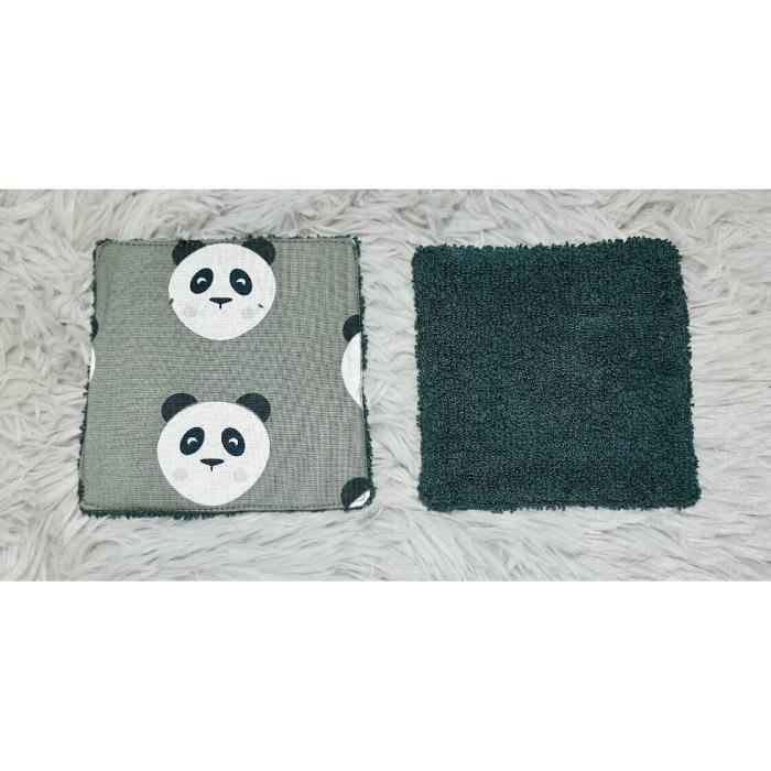 Lot de 8 Lingettes lavables Panda