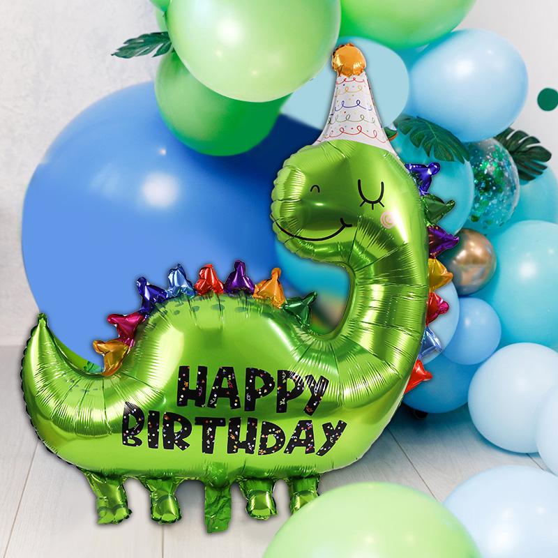 Zelení dinosauři Fóliové balónky Šťastné narozeniny Potisk Kreslený balónek Dárky pro děti Hračka Dárek Kluk Dívka Džungle Párty Dekorace Potřeby