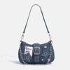 New Star Denim Underarm Bag Retro Niche English Poster Chain Bag Shoulder Bag Women