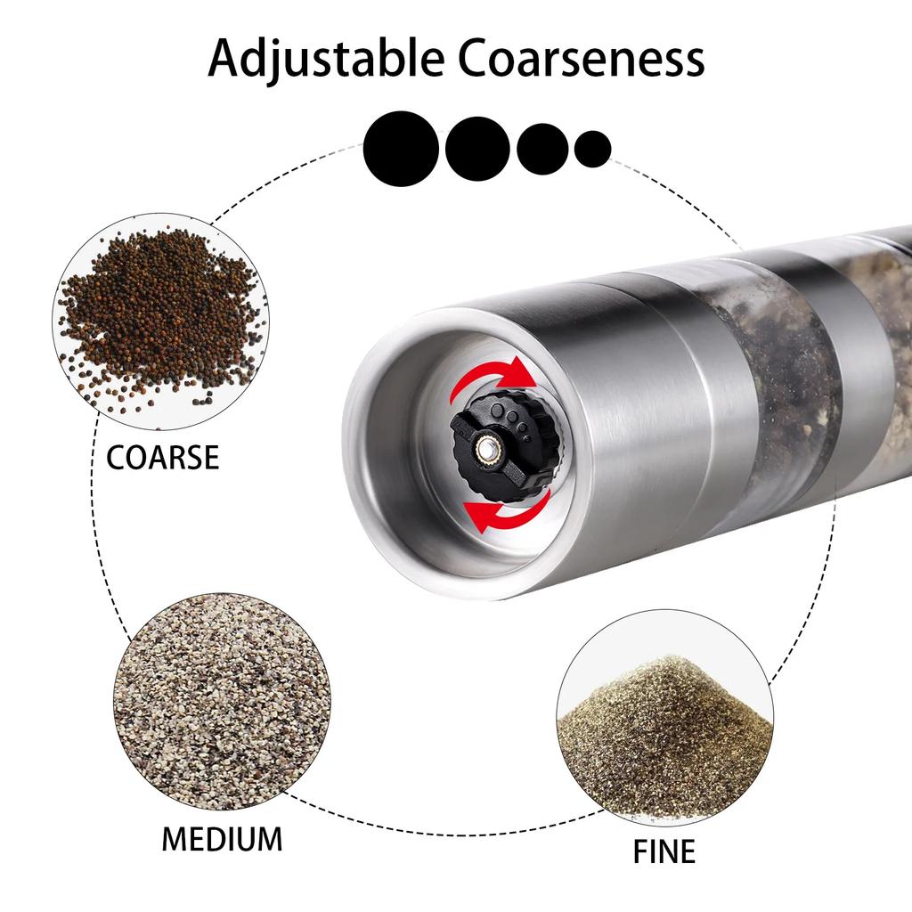 Manual Pepper Grinder Stainless Steel High Transparency Durable Convenient Fast Grinding Seasoning Bottles Kitchen Supplies